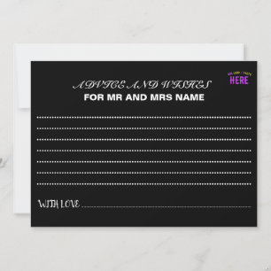 TARJETA DE CONSEJOS PERSONALIZABLE MODERNO ESTILO NEGRO VERIFICADO MAR