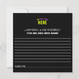 TARJETA DE CONSEJOS PERSONALIZABLE MODERNO ESTILO NEGRO VERIFICADO MAR
