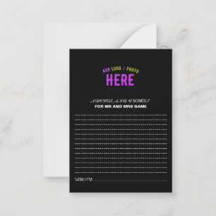 TARJETA DE CONSEJOS PERSONALIZABLE MODERNO ESTILO NEGRO VERIFICADO MAR