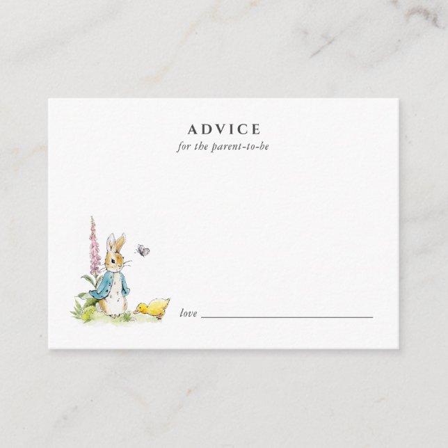 Tarjeta De Consejos Peter rabbit Advice para el padre (Anverso)