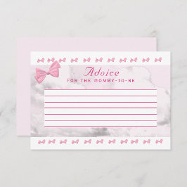 Tarjeta De Consejos Pink Bows Baby Shower