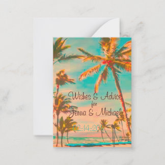Tarjeta De Consejos Playa hawaiana vintage de PixDezines/verde azulada