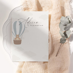 Tarjeta De Consejos Podemos Esperar.   Baby Boy Blue Balloon Shower