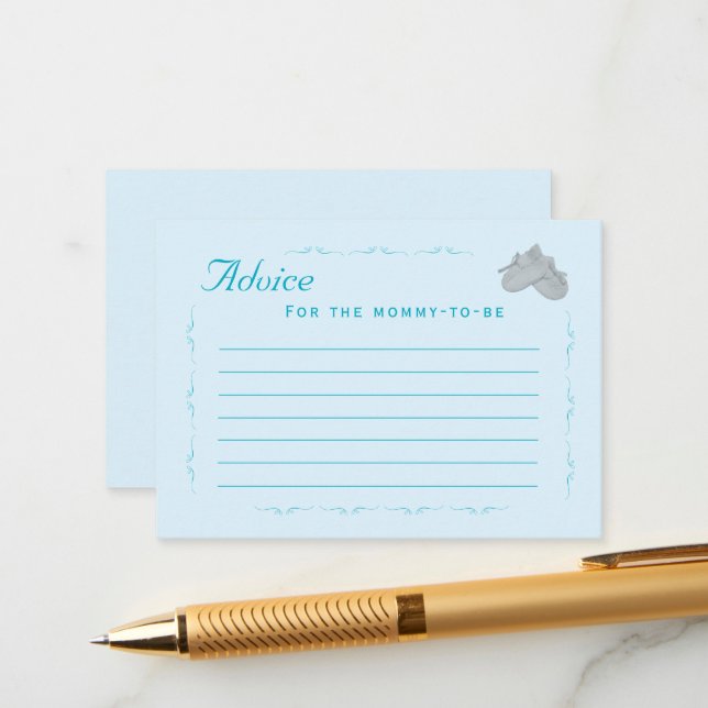 Tarjeta De Consejos Precious Bundle Boy Baby Shower  (Anverso/Reverso In Situ)