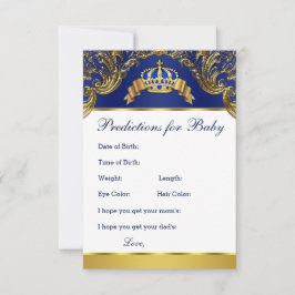 Tarjeta De Consejos Predicciones del Príncipe para el Bebé y Consejos 