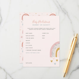 Tarjeta De Consejos Predicciones y consejos de Baby Shower sobre el ar