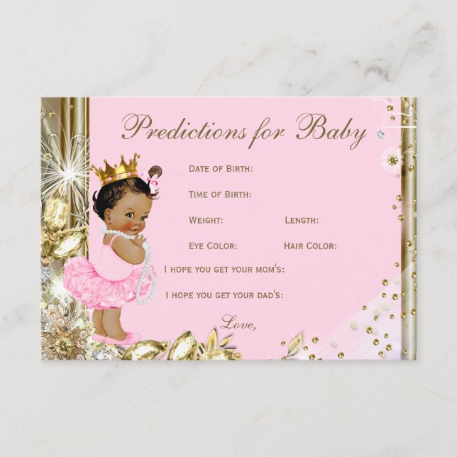 Tarjeta De Consejos Predicciones y consejos de chicas para padres Baby (Anverso)