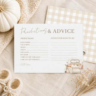 Tarjeta De Consejos Predicciones y consejos para la fiesta de baby sho