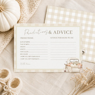 Tarjeta De Consejos Predicciones y consejos para la fiesta de baby sho