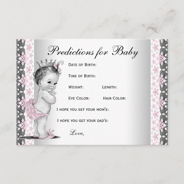 Tarjeta De Consejos Predicciones y consejos para padres Baby Shower (Anverso)