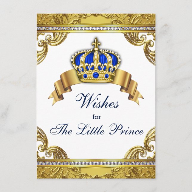 Tarjeta De Consejos Prince quiere el Baby Boy Baby Shower (Anverso)