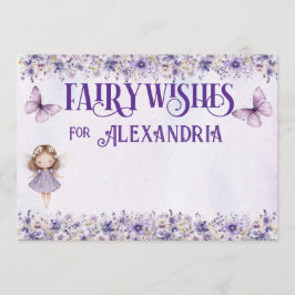 Tarjeta De Consejos Púrpura acuarela Floral Cumpleaños Deseos de hadas