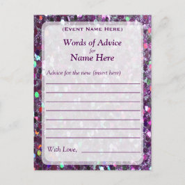 Tarjeta de consejos | Purpurina Purple Confetti