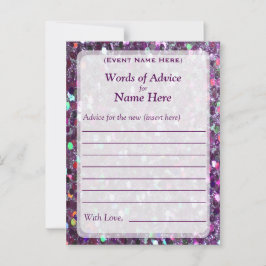 Tarjeta de consejos | Purpurina Purple Confetti