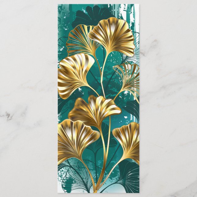 Tarjeta De Consejos Rama con hojas doradas Ginko Biloba (Anverso)