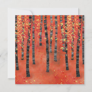 Tarjeta De Consejos Red del bosque de árboles de Birch
