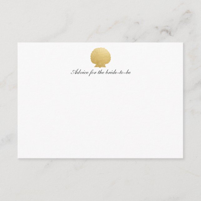Tarjeta De Consejos Relieve metalizado dorado Seashell Faux | Asesoram (Anverso)