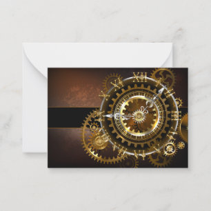 Tarjeta De Consejos Reloj de vapor con engranajes antiguos