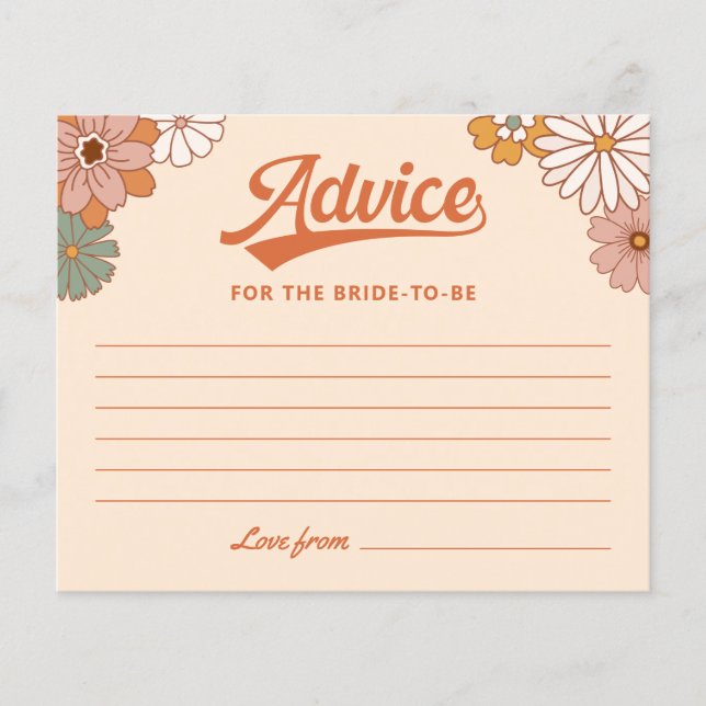 Tarjeta de consejos retro divertida para despedida (Anverso)