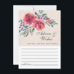 Tarjeta De Consejos Romántico crema marfil acuarela Boda floral<br><div class="desc">Elegante carta de consejos y deseos de bodas con un diseño de acuarela floral sobre un fondo crema.</div>