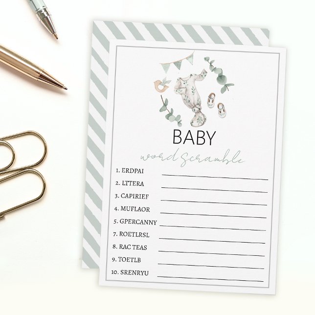 Tarjeta De Consejos Ropa de eucalipto niño niño ducha palabra raspar (Subido por el creador)