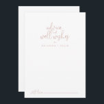 Tarjeta De Consejos Rosa Boda de guión de oro Fancy<br><div class="desc">Este rosa boda de guion dorado y elegante es perfecto para un boda rústico. El diseño, sencillo y elegante, presenta una tipografía de escritura clásica y elegante en oro rosa. Estas tarjetas son perfectas para un boda, una ducha de novia, una ducha de bebé, una fiesta de graduación y más....</div>