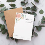Tarjeta De Consejos Rosa de oro floral eucalyotus boda<br><div class="desc">Fondo blanco,  decorado con un gran rosa dorado subió,  flores y vegetación eucaliptica. Personalice y agregue sus nombres.</div>