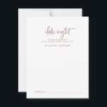 Tarjeta De Consejos Rosa Rústico Guión Dorado Fecha Noche Idea<br><div class="desc">Estas rústicas tarjetas de ideas para citas con rosa dorado son la actividad perfecta para una boda rural o una ducha de novia. El diseño, sencillo y moderno, subió en tonos rosa y blanco, presenta una original y original caligrafía escrita a mano con un estilo contemporáneo minimalista de boho. Personalizable...</div>