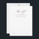 Tarjeta De Consejos Rosa Rústico Guión Dorado Fecha Noche Idea<br><div class="desc">Estas rústicas tarjetas de ideas para citas con rosa dorado son la actividad perfecta para una boda rural o una ducha de novia. El diseño, sencillo y moderno, subió en tonos rosa y blanco, presenta una original y original caligrafía escrita a mano con un estilo contemporáneo minimalista de boho. Personalizable...</div>