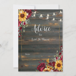 Tarjeta De Consejos Rosa Rústico y Boda Aster