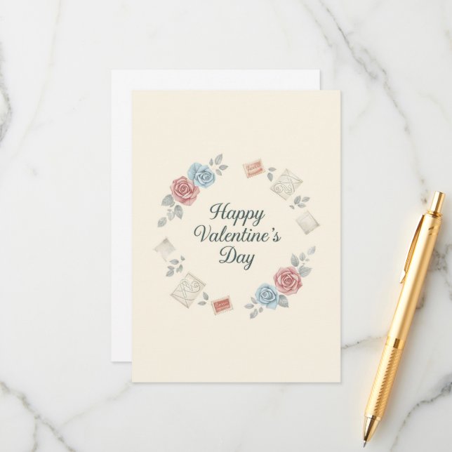Tarjeta De Consejos Rosas románticos (Anverso/Reverso In Situ)
