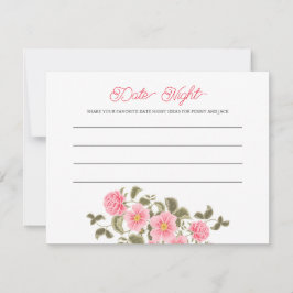 Tarjeta De Consejos ROSAS SALVAJES DE bonito NOCHE DUCHA BRIDAL