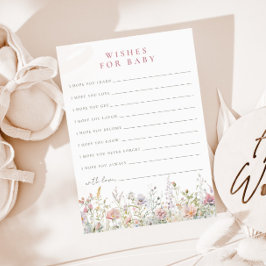 Tarjeta De Consejos Rubor Meadow Baby Shower quiere un bebé