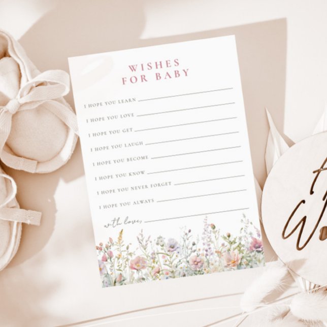 Tarjeta De Consejos Rubor Meadow Baby Shower quiere un bebé (Subido por el creador)