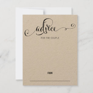 Tarjeta De Consejos Rustic Modern We Do Script Boda Advance Card