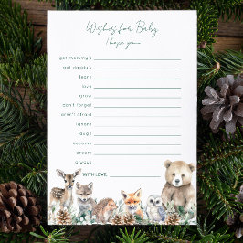 Tarjeta De Consejos Rústicos animales de Woodland desean una partida p