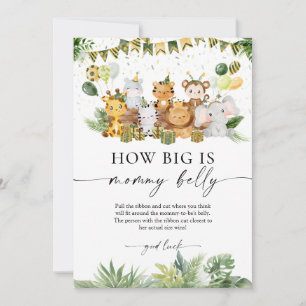 Tarjeta De Consejos Safari: ¿Qué tan grande es el juego de Baby Shower