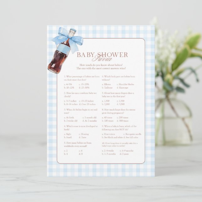 Tarjeta De Consejos She Is Ready to Pop Blue Trivia Game Card (Anverso de pie)