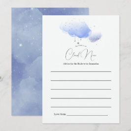 Tarjeta De Consejos She's on Cloud Nine Bridal Shower