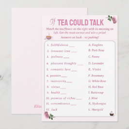 Tarjeta De Consejos Si el té pudiera hablar de un juego de Fiesta de t