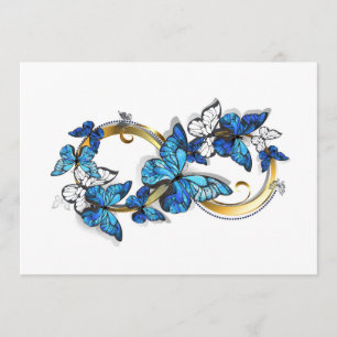 Tarjeta De Consejos Símbolo infinito de mariposas Morpho azules
