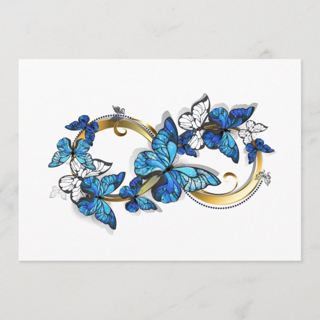 Tarjeta De Consejos Símbolo infinito de mariposas Morpho azules (Anverso)