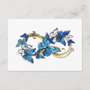 Tarjeta De Consejos Símbolo infinito de mariposas Morpho azules