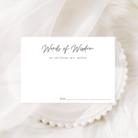 Simple Black Script Bridal Shower Advisory Card