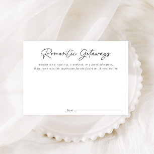 Tarjeta De Consejos Simple Black Script Bridal Shower Ideas de vacacio