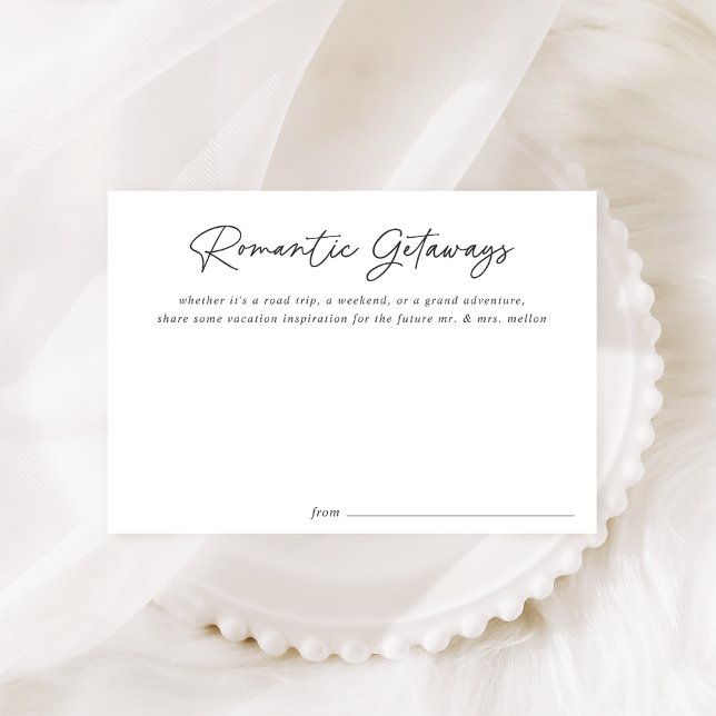 Tarjeta De Consejos Simple Black Script Bridal Shower Ideas de vacacio (Subido por el creador)