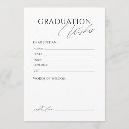 Tarjeta De Consejos Simple Elegant Script Graduate advice & wishes