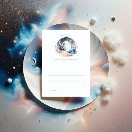 Tarjeta De Consejos Sobre el Baby Shower celestial lunar