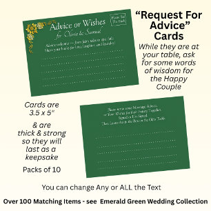 Tarjeta De Consejos Solicitud de sugerencias para el matrimonio - 