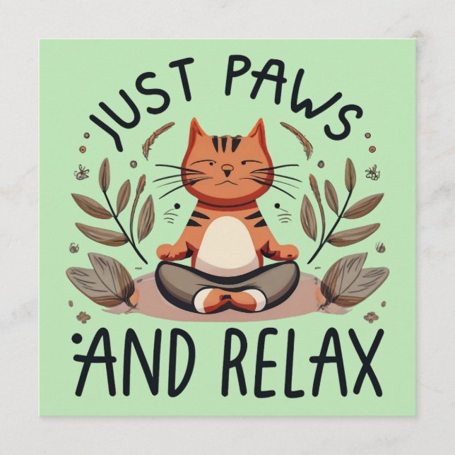 Tarjeta De Consejos Sólo patas y relajación de un gato de yoga (Anverso)